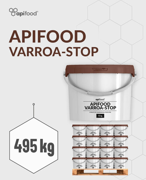 Apifood VARROA-STOP invertsīrups spaiņos / 15kg x 33gb. / 495kg