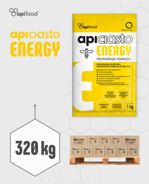 Apiciasto ENERGY kandijs bitēm / 1kg x 320gb / 320kg