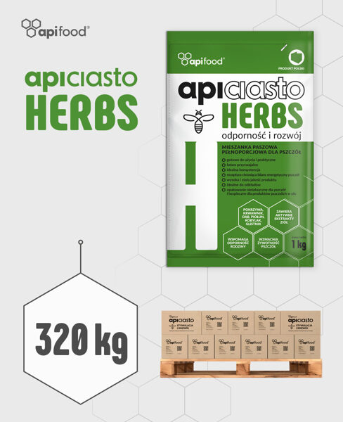 Apiciasto HERBS kandijs bitēm / 1kg x 320gb / 320kg