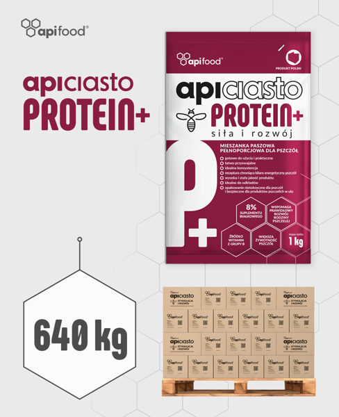 Apiciasto PROTEIN+ kandijs bitēm / 1kg x 640gb / 640kg