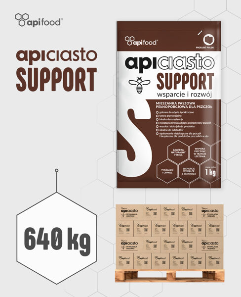 Apiciasto SUPPORT kandijs bitēm / 1kg x 640gb / 640kg